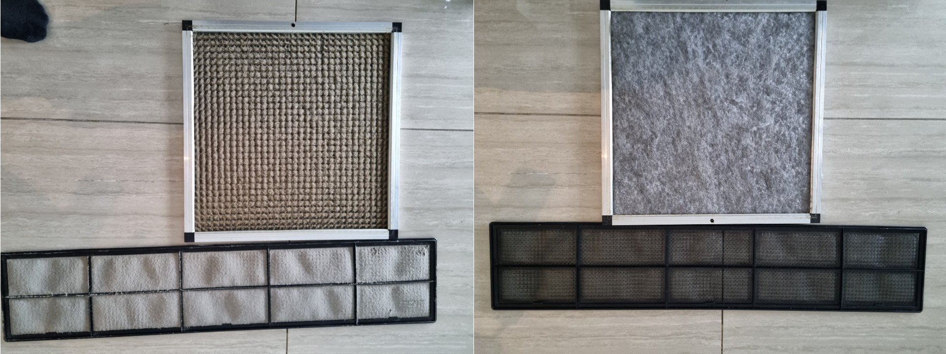 Residential split-system air conditioner prepared for professional cleaning